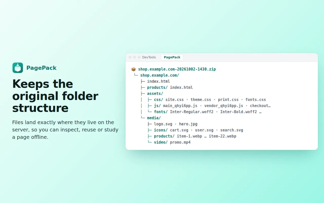 ZIP with the original folder structure